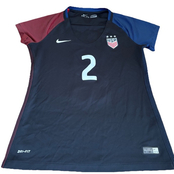 Nike Dri-Fit 2016 Black Soccer Jersey USWNT #2 Sydney Leroux - Picture 1 of 12